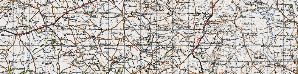 Old map of Aberbedw in 1947
