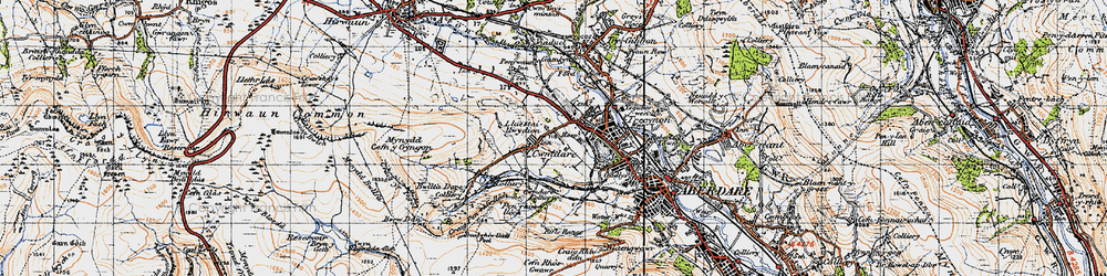 Old map of Berw-ddu in 1947