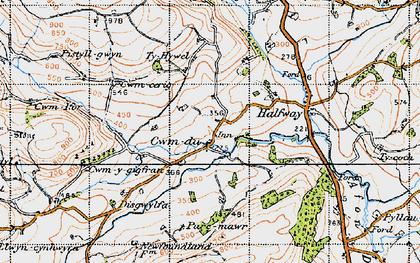 Old map of Tirpant in 1947