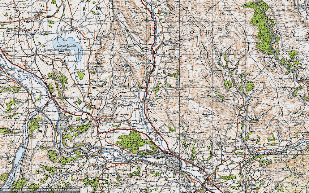 Old Map of Cwmdu, 1947 in 1947