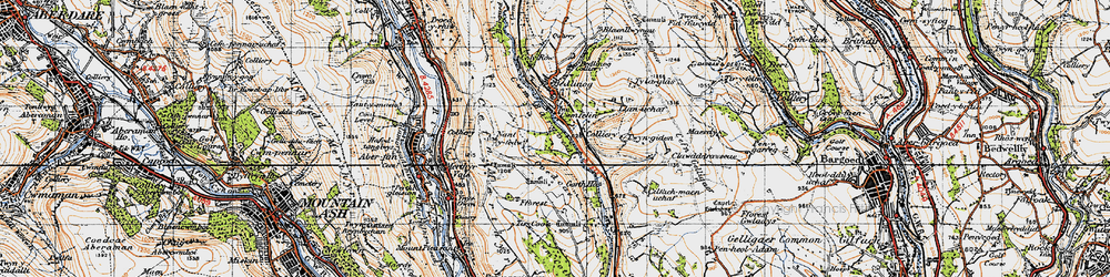 Old map of Cwmfelin in 1947