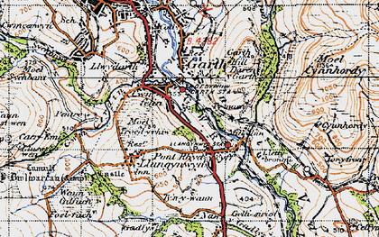 Old map of Cwmfelin in 1947