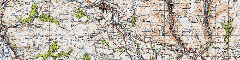 Old map of Cwmfelin in 1947
