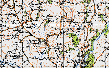 Old map of Blaen-lliwe in 1946