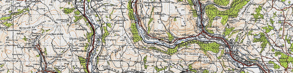 Old map of Cwmfelinfach in 1947