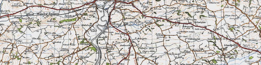 Old map of Abercyfor Uchaf in 1946