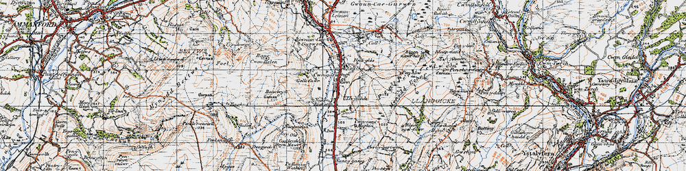Old map of Cwmgors in 1947