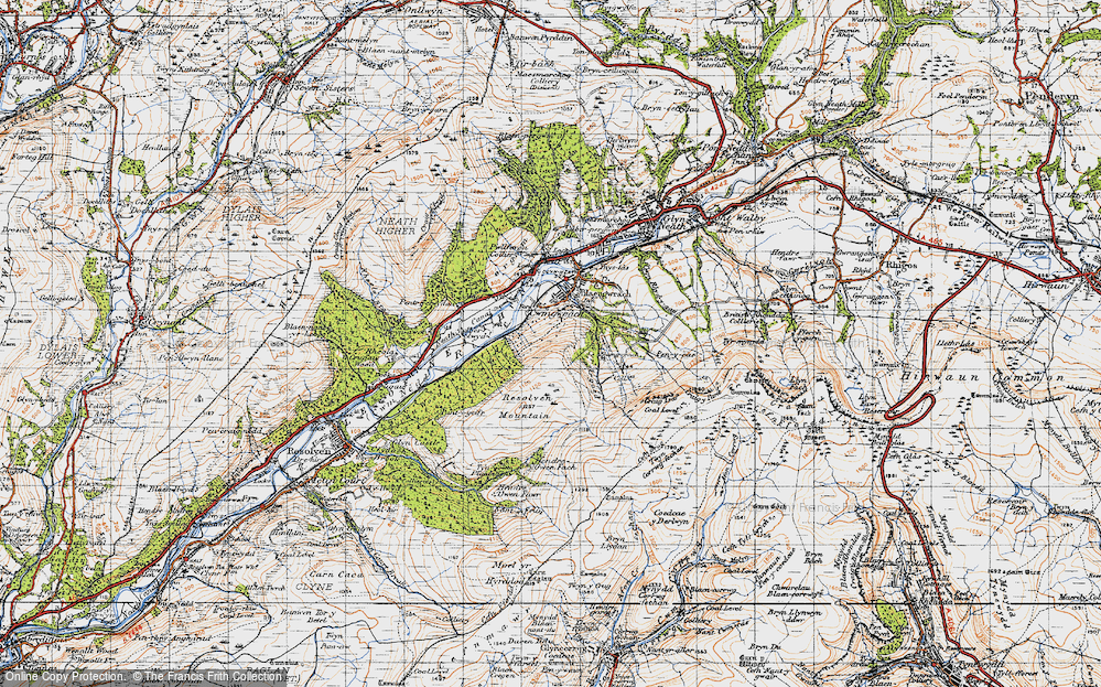 Old Map of Historic Map covering Twyn Gwyn in 1947
