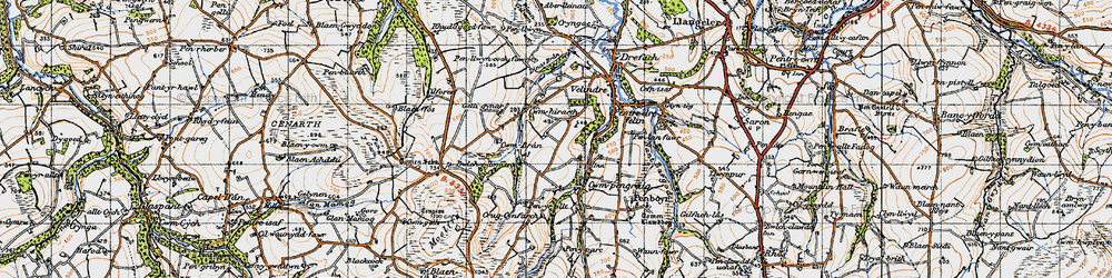 Old map of Cwmhiraeth in 1947