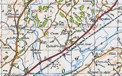 Old map of Brynwgan in 1947