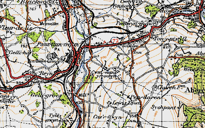 Old map of Cwmnantyrodyn in 1947