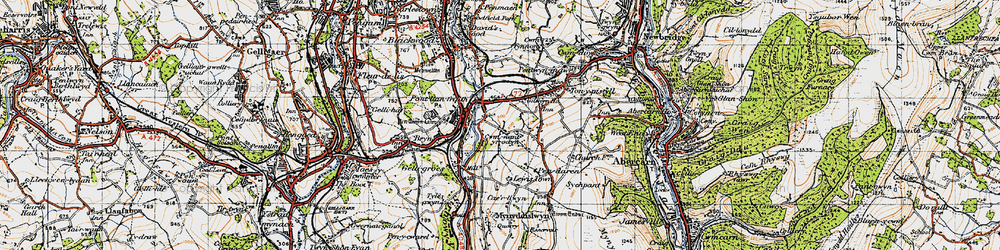 Old map of Cwmnantyrodyn in 1947