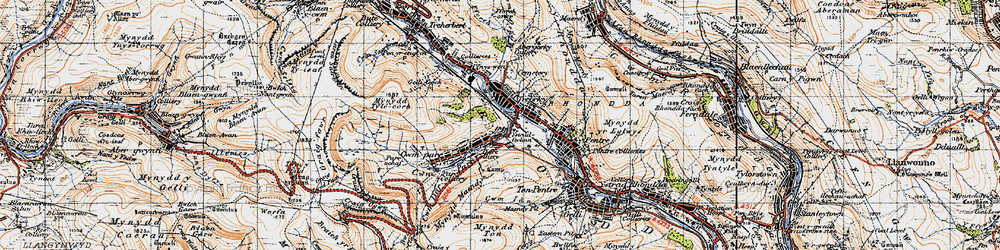 Old map of Cwmparc in 1947