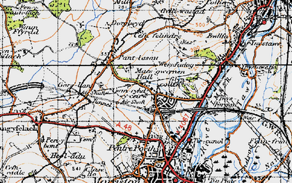 Old map of Cwmrhydyceirw in 1947