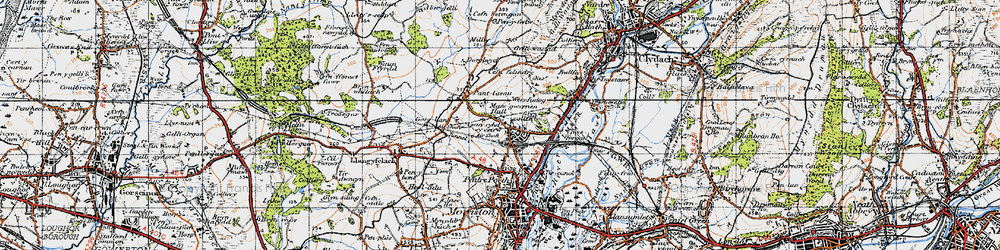 Old map of Cwmrhydyceirw in 1947