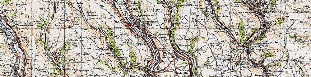 Old map of Cwmsyfiog in 1947