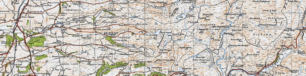 Old map of Banc Trawsnant in 1947