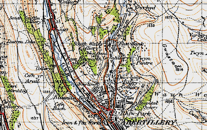 Old map of Cwmtillery in 1947