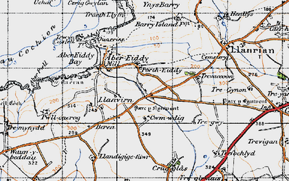 Old map of Cwmwdig Water in 1946