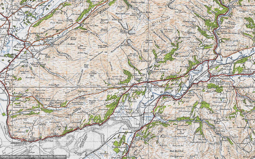 Old Map of Historic Map covering Brynmorlo in 1947