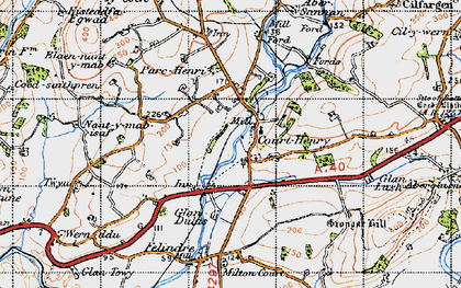 Old map of Abersannan in 1947