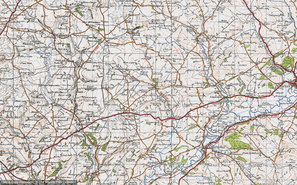 Old Map of Historic Map covering Alltgoch in 1947