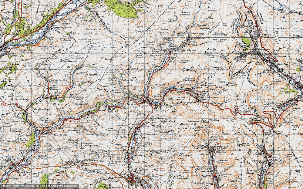 Old Map of Cymer, 1947 in 1947