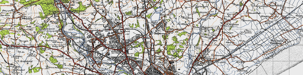 Old map of Cyncoed in 1947