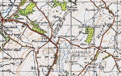 Old map of Blaen Lliedi in 1946