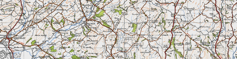 Old map of Cynheidre in 1946