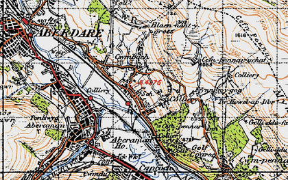 Old map of Cynon Vale in 1947
