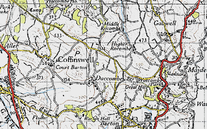 Old map of Daccombe in 1946