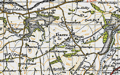 Old map of Dacre in 1947