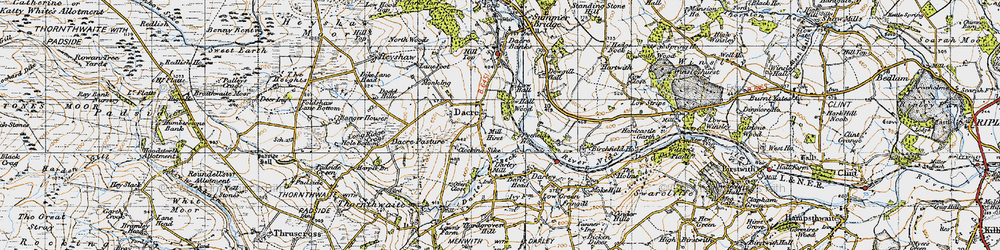 Old map of Dacre in 1947