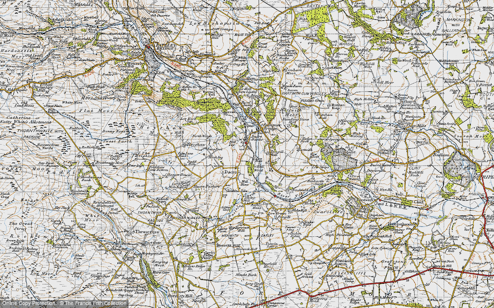 Old Map of Dacre Banks, 1947 in 1947