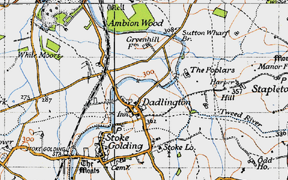 Old map of Dadlington in 1946