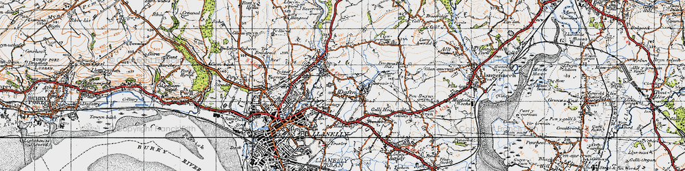 Old map of Dafen in 1947