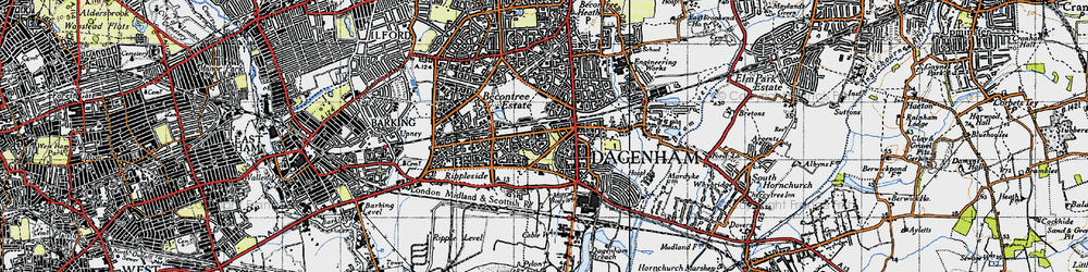 Old map of Dagenham in 1946