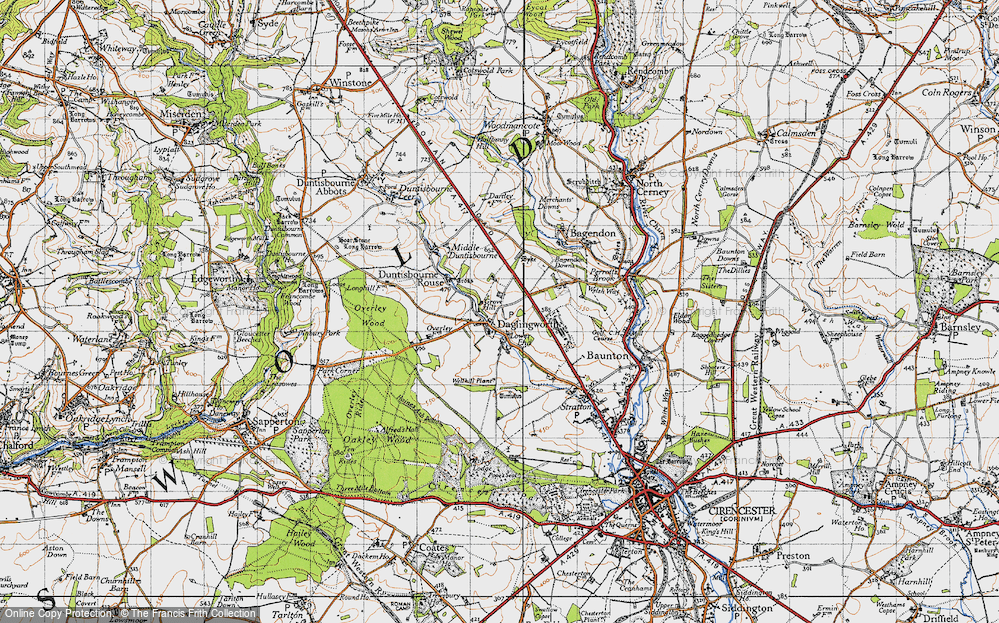 Old Map of Daglingworth, 1947 in 1947