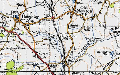 Old map of Dagworth in 1946