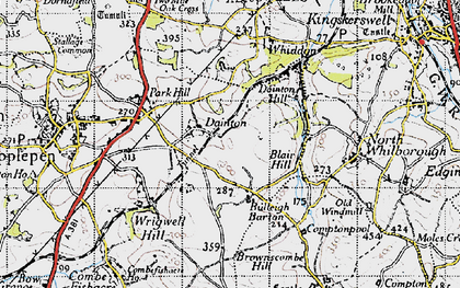 Old map of Bulleigh Barton in 1946