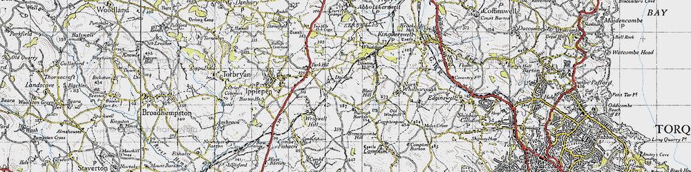 Old map of Brownscombe Hill in 1946