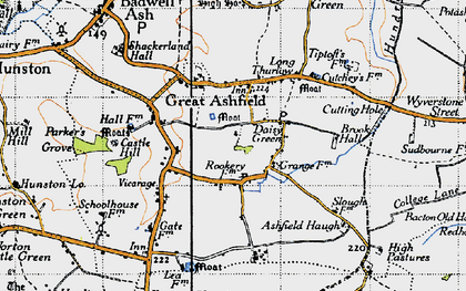 Old map of Daisy Green in 1946