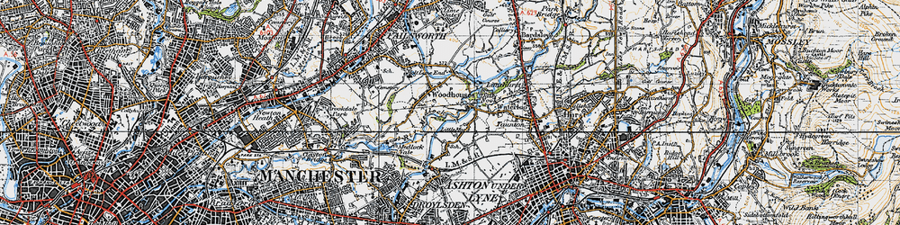 Old map of Daisy Nook in 1947