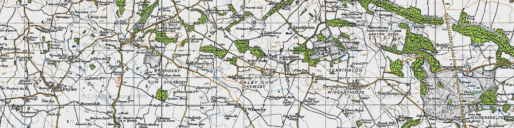 Old map of Dalby Carr in 1947