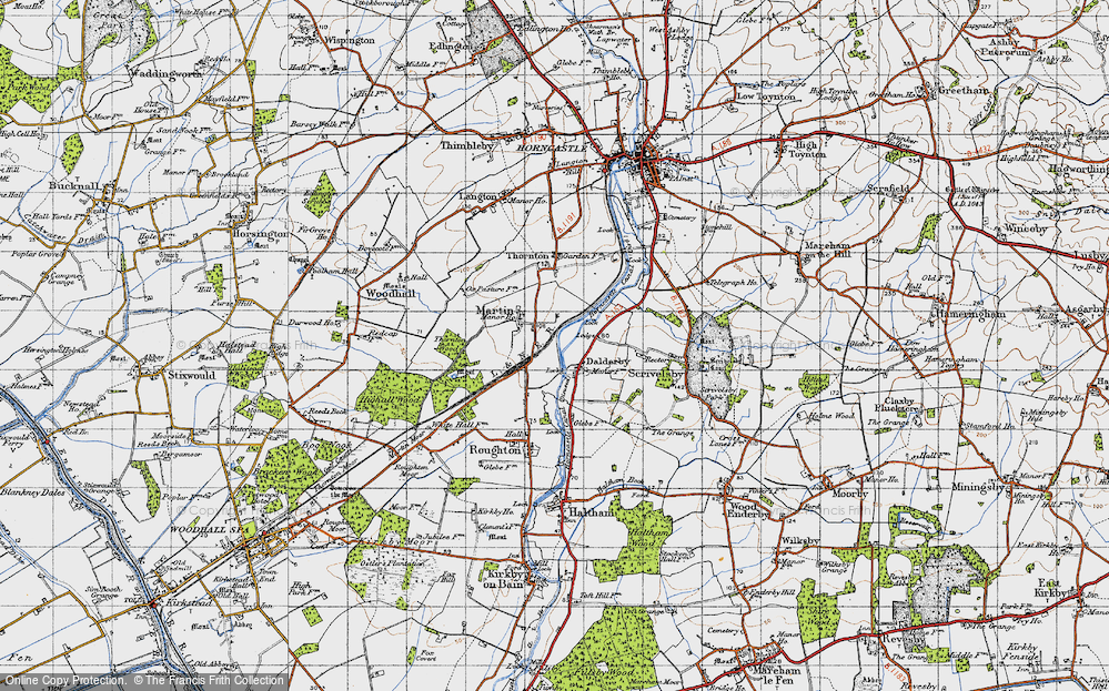Old Map of Dalderby, 1946 in 1946
