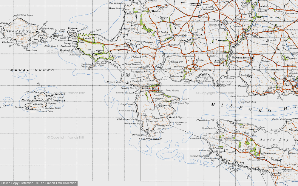 Old Map of Historic Map covering Westdale Bay in 1946