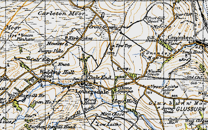 Old map of Cononley Moor in 1947
