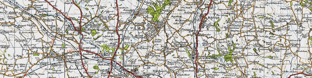 Old map of Dales Green in 1947