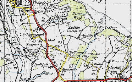 Old map of Barton Manor in 1945